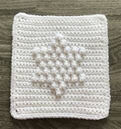 Six Pointed Star Square Crochet Pattern - Baby Blanket Squares Washcloth Facecloth - thumbnail 1