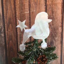 Poodle, Standard Show Cut Miniature Dog Tree Topper, Holiday Decoration, Aluminum, Christmas Lover - thumbnail 1