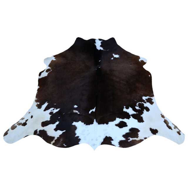 Grand Large Cowhide Rug - Luxurious Dark Brown & White Hair-On Leather For Modern Living - image 1