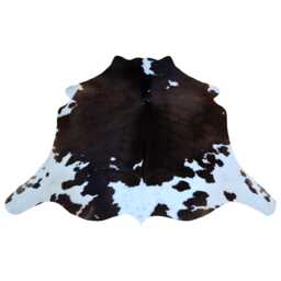 Grand Large Cowhide Rug - Luxurious Dark Brown & White Hair-On Leather For Modern Living - thumbnail 1