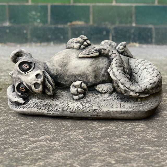 Concrete Relaxion Dragon Statue Funny Sculpture Cement Laying Figurine Stone Garden Animal Ornament Dragon Lover Gift Yard Art - image 1