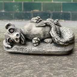 Concrete Relaxion Dragon Statue Funny Sculpture Cement Laying Figurine Stone Garden Animal Ornament Dragon Lover Gift Yard Art - thumbnail 1