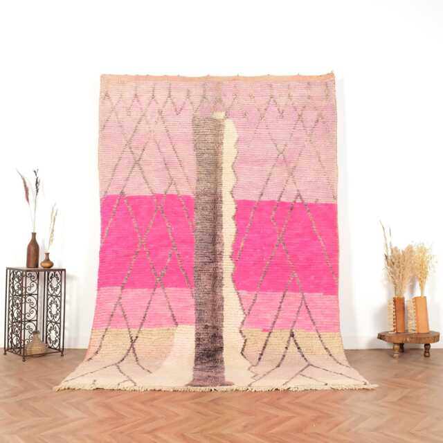 Moroccan Boujaad Rug 6x9 Ft - Vintage Berber Handmade Wool Area Boho Carpet Bohemian - image 1