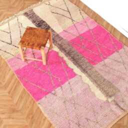 Moroccan Boujaad Rug 6x9 Ft - Vintage Berber Handmade Wool Area Boho Carpet Bohemian - thumbnail 4