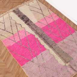 Moroccan Boujaad Rug 6x9 Ft - Vintage Berber Handmade Wool Area Boho Carpet Bohemian - thumbnail 2