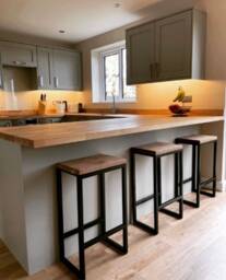 Bar Stools - Metal Stools Wood Kitchen Breakfast Industrial Style Kitchen/Dining Stool - thumbnail 1