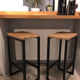 Bar Stools - Metal Stools Wood Kitchen Breakfast Industrial Style Kitchen/Dining Stool - thumbnail 2