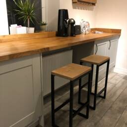 Bar Stools - Metal Stools Wood Kitchen Breakfast Industrial Style Kitchen/Dining Stool - thumbnail 3