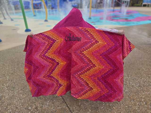 Personalized Hooded Towel Lg Pink Chevron Monogrammed Beach Birthday Gift Adult Beach Towel Graduation For Mom - image 1