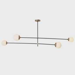 Mid-Century Modern Sputnik Chandelier, Brass Globe Pendant Light - thumbnail 2