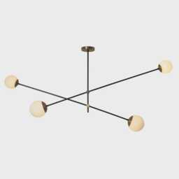 Mid-Century Modern Sputnik Chandelier, Brass Globe Pendant Light - thumbnail 1