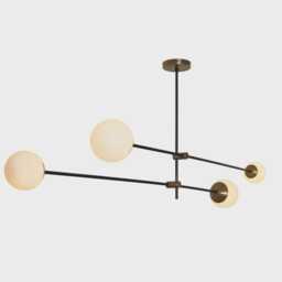 Mid-Century Modern Sputnik Chandelier, Brass Globe Pendant Light - thumbnail 3