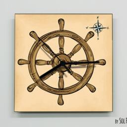 Pirates Wheel Wall Clock - Kids Nursery Room, Teens Baby Room - thumbnail 2