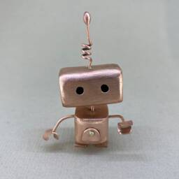Latch - Handmade Copper Robot Sculpture Dream Keeper - thumbnail 2