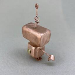 Latch - Handmade Copper Robot Sculpture Dream Keeper - thumbnail 3
