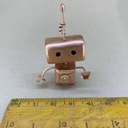 Latch - Handmade Copper Robot Sculpture Dream Keeper - thumbnail 4