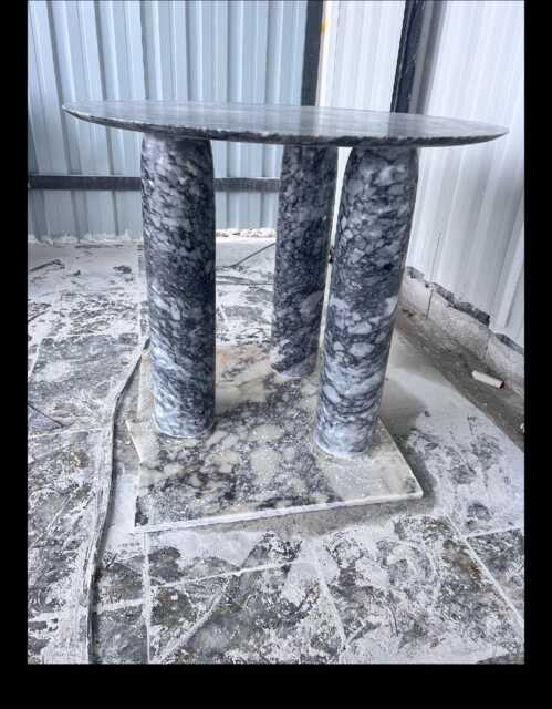 Tiger Skin Grey Marble Dining Table, Fully Customizable - image 1