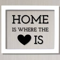 Home Is Where The Heart - Housewarming Gift Present Wall Hanging Decor Sign Plaque Modern Minimalist Unique Floating Quote - thumbnail 2