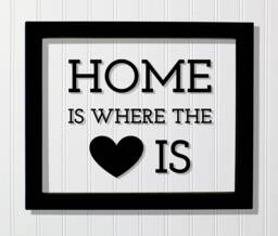 Home Is Where The Heart - Housewarming Gift Present Wall Hanging Decor Sign Plaque Modern Minimalist Unique Floating Quote - thumbnail 1