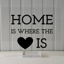 Home Is Where The Heart - Housewarming Gift Present Wall Hanging Decor Sign Plaque Modern Minimalist Unique Floating Quote - thumbnail 3