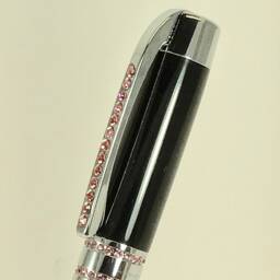 Black Pearl Pen With Pink Swazorski Crystals, Mother's Day Gift - thumbnail 4