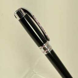 Black Pearl Pen With Pink Swazorski Crystals, Mother's Day Gift - thumbnail 3