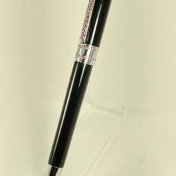 Black Pearl Pen With Pink Swazorski Crystals, Mother's Day Gift - thumbnail 2