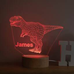 Personalised 3D T-Rex Colour-Changing Night Light - Custom Dinosaur Lamp Gift - thumbnail 2