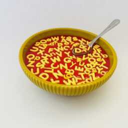 Alphabet Soup Wall Hanging/ Dopamine Decor/ Maximalist Fake Food/ Food Pop Art/ Sculpture/ Funky Decor/Kitchen - thumbnail 2