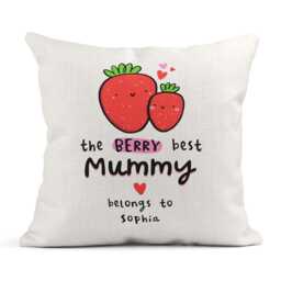 Personalised Mummy Cushion, Berry Best Belongs To - thumbnail 2
