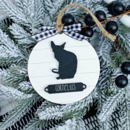 Farmhouse Christmas Ornament Cornish Rex Cat - Gift For Owner Modern Decor Mom - thumbnail 2