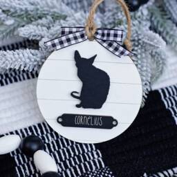 Farmhouse Christmas Ornament Cornish Rex Cat - Gift For Owner Modern Decor Mom - thumbnail 3