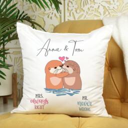 Personalised Otter Couple Duvet Cover Custom Mr & Mrs Wedding Gift Set Anniversary Bedding - thumbnail 3