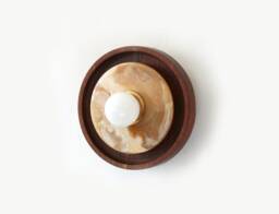 Onyx Stone & Walnut Eclectic Sconce Light Unique Fixture Vanity Bathroom Lighting Foyer