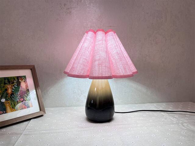 Pink Lampshade, Pleated Shades, Linen Petal Lamp Custom Nursery Lampshades, Available in 14 Colors - image 1