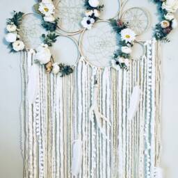 Large Floral Dreamcatcher Wall Hanging, Nursery Decor - thumbnail 2