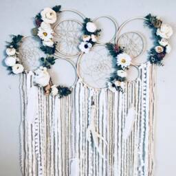 Large Floral Dreamcatcher Wall Hanging, Nursery Decor - thumbnail 4