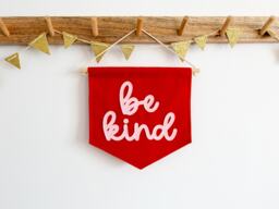 Be Kind Mini Felt Banner Nursery Wall Decor Kids Room Flag - thumbnail 1