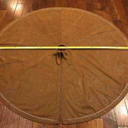 Handmade 67.5 Inch Faux Leather Tooled Christmas Tree Skirt, Western Rodeo Decor-Made in Usa - thumbnail 3