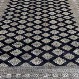 9x12 Black Color Bokhara Rug - 2.75x3.65 Bedroom Luxury Area Turkish Fine Quality Afghan - thumbnail 3