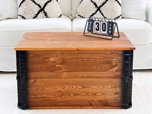 Coffee Table Chest Wooden Box Vintage Shabby Chic - image 1