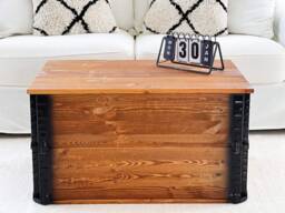 Coffee Table Chest Wooden Box Vintage Shabby Chic - thumbnail 1