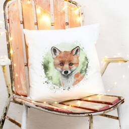 Cushion With Cute Fox Including Filling Decorative Cushion Printed Decoration Ks266 - thumbnail 1