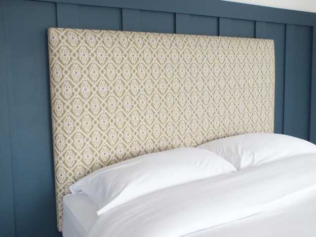 Ikat Fabric Upholstered Headboard - Sap Green - Single Double King Size Super - image 1