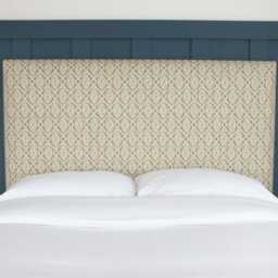 Ikat Fabric Upholstered Headboard - Sap Green - Single Double King Size Super - thumbnail 2