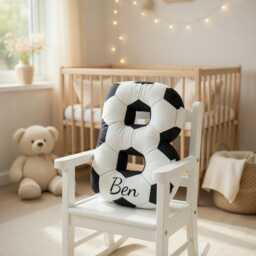 Personalized Football Letter Pillows, Initial Pillow With Name, Gift, Lover Player Fans Sports Gifts - thumbnail 2