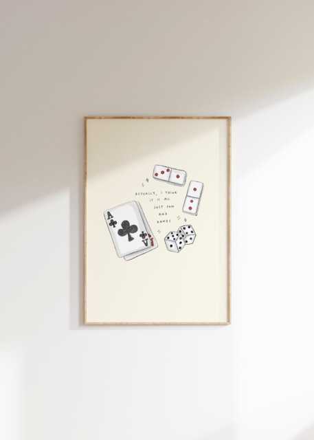 Actually, I Think It Is All Just Fun & Games Wall Print - Motivational Poster Aesthetic Home Decor Cards Lover - image 1