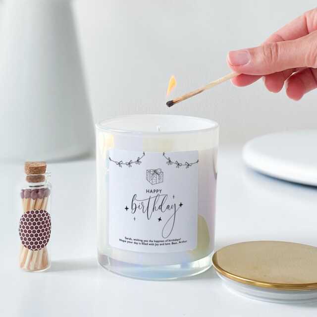 Personalised Birthday Gift With Text Scented Soy Wax Candle For Friend Daughter Sister Niece Colleague Mum Grandma Auntie Nanny Vegan - image 1