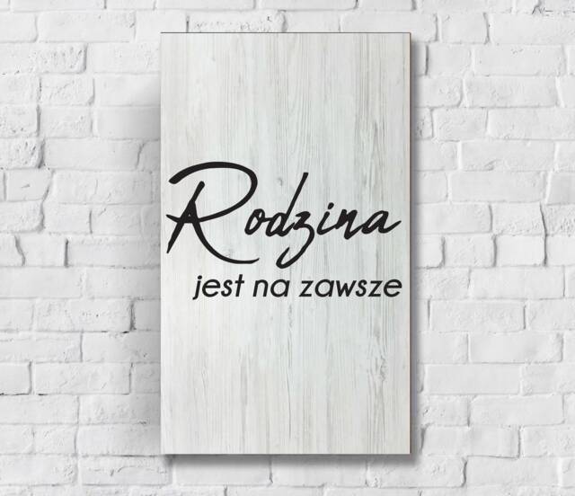 Rodzina Jest Na Zawsze Wood Sign Family Wall Decor - image 1