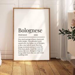 Bolognese Definition Print, Dog Owner Gift, Wall Mum Gift Idea, Dog - thumbnail 1
